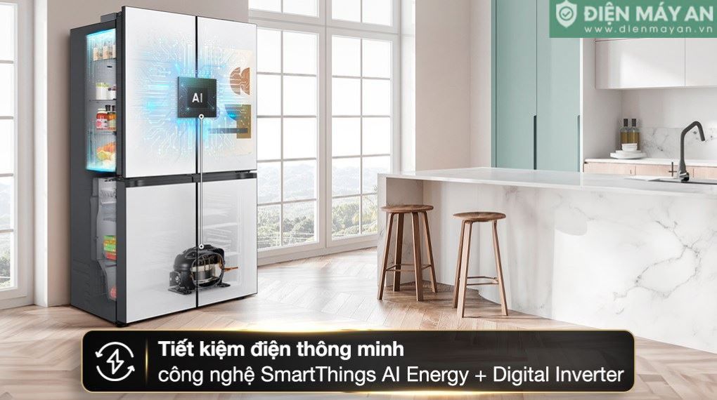 Tủ lạnh Samsung Inverter 636 lít Multi Door Bespoke RF65DB990012SV